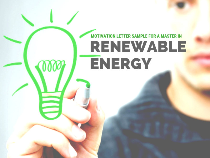 Motivation letter for masters in renewable energy sample