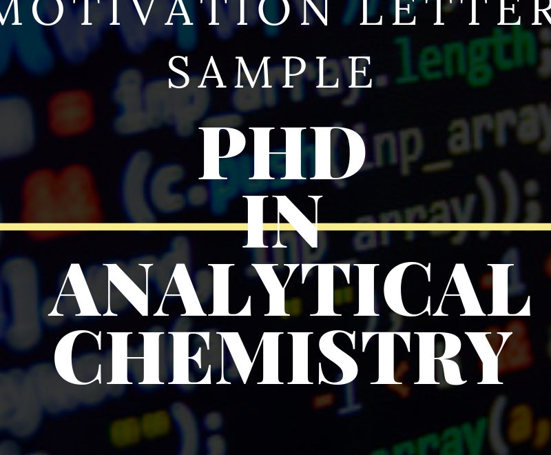 Motivation letter sample for a PhD in analytical chemistry