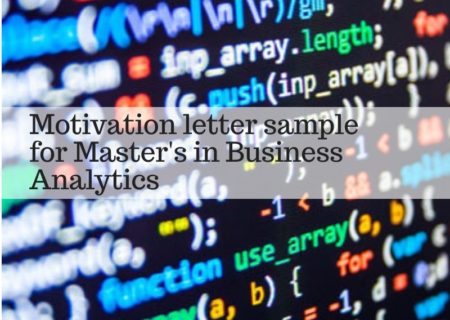 Motivation letter for master’s in business analytics example